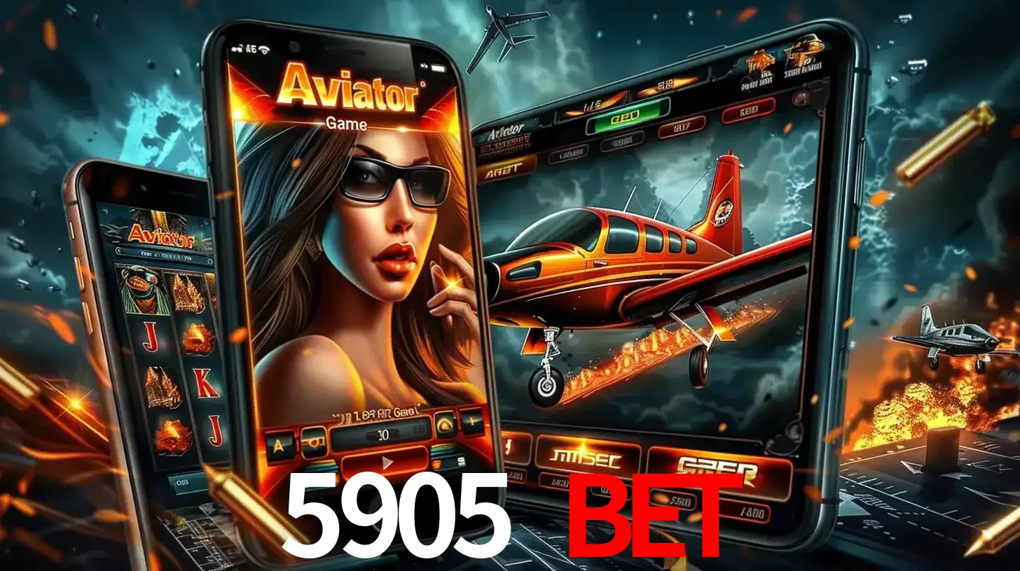 O popular jogo de apostas Aviator exibido em vários celulares e tablets, mostrando a interface emocionante e a ação de voo disponíveis para jogar agora no 5905 BET.