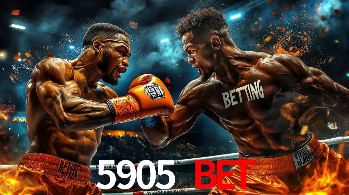 Dois boxeadores em uma luta intensa e explosiva, representando a adrenalina e as oportunidades de apostas em esportes de combate disponíveis na plataforma 5905 BET.