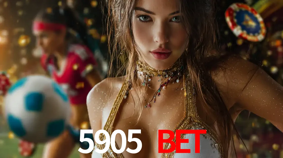 Mulher elegante representando a combinação de glamour e emoção das apostas esportivas, com uma jogadora de futebol ao fundo, destacando a ação no 5905 BET.